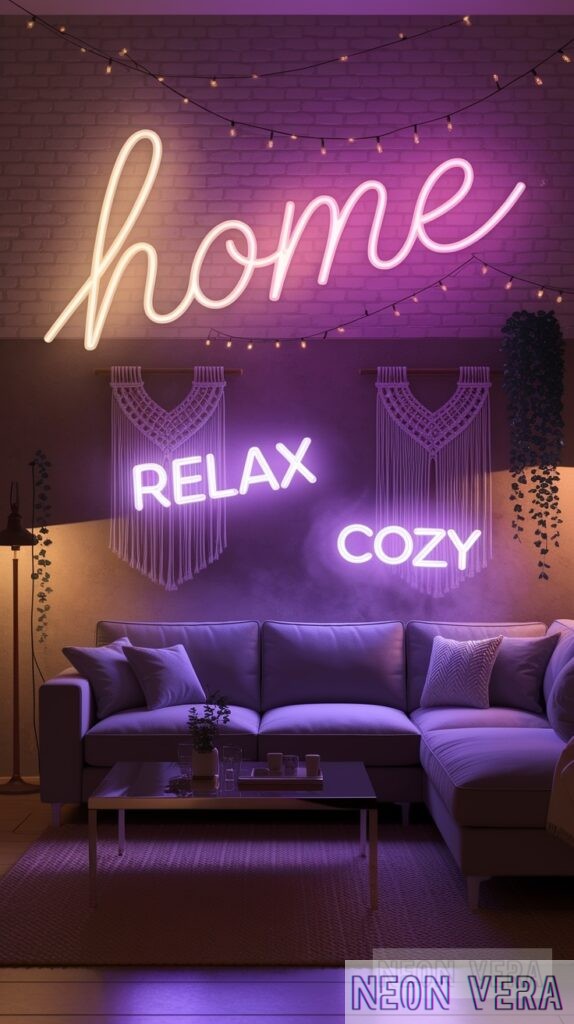 11 cozy neon signs for living rooms warm inviting atmosphere 0010 Cozy Word Art and Typography