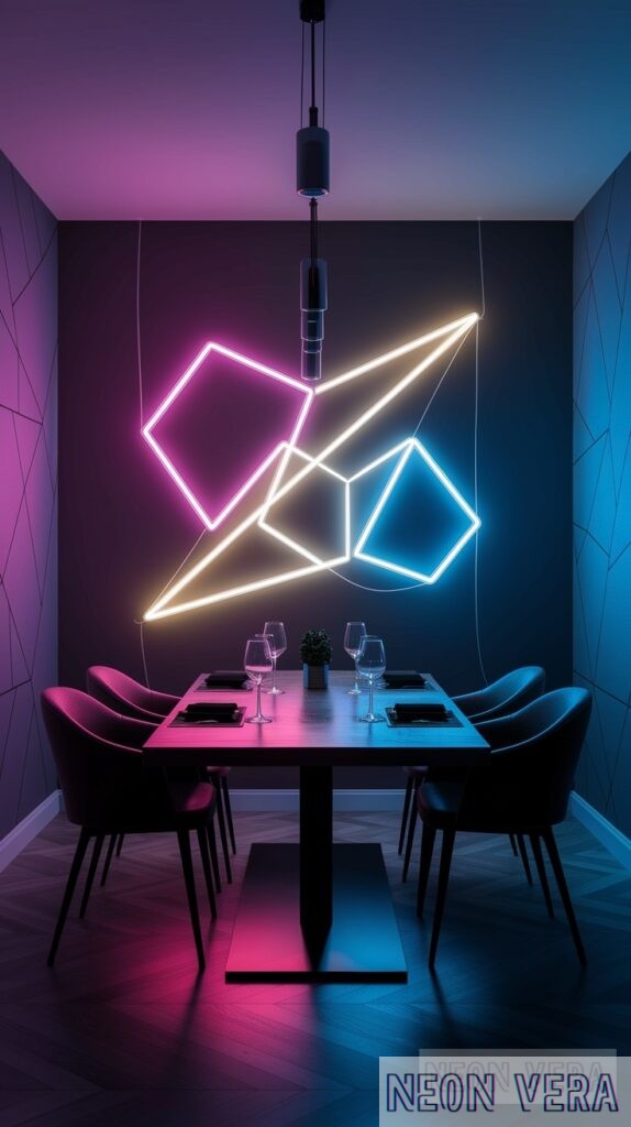 11 eyecatching neon signs for dining rooms perfect for dinner vibes 0005 Geometric Pattern Neon Displays
