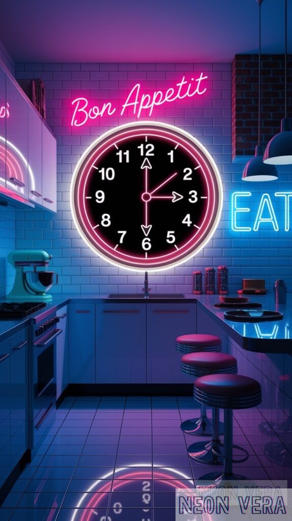 11 neon signs to elevate your kitchen decor fun stylish picks 0005 Retro Kitchen Timer Design
