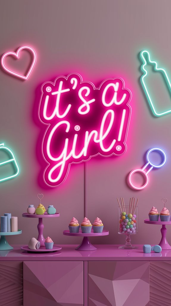 charming neon baby shower charming neon baby shower