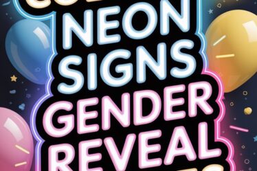 colorful neon gender reveal