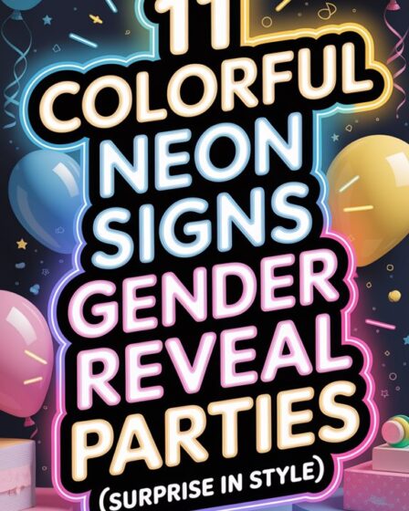 colorful neon gender reveal