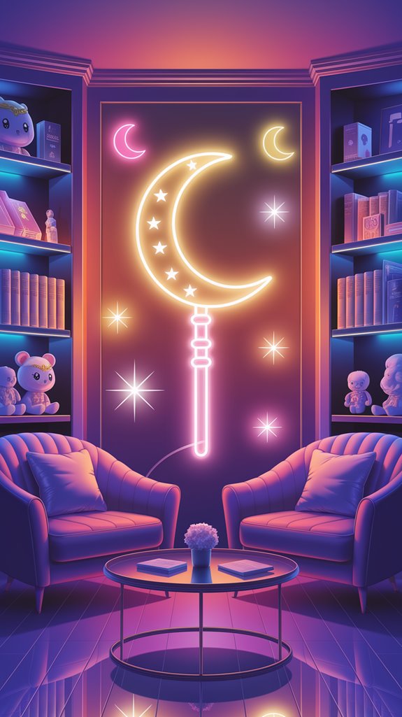 crescent wand neon light