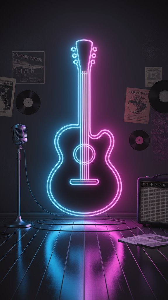 customizable guitar shaped neon sign customizable guitar shaped neon sign