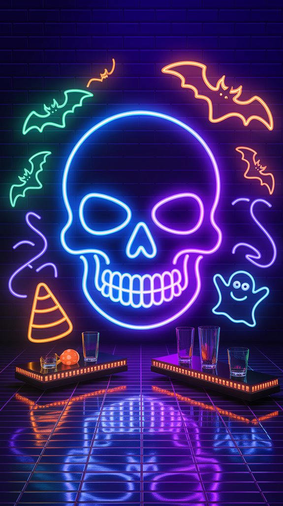 eerie neon skull display eerie neon skull display