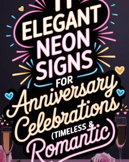 elegant neon anniversary signs
