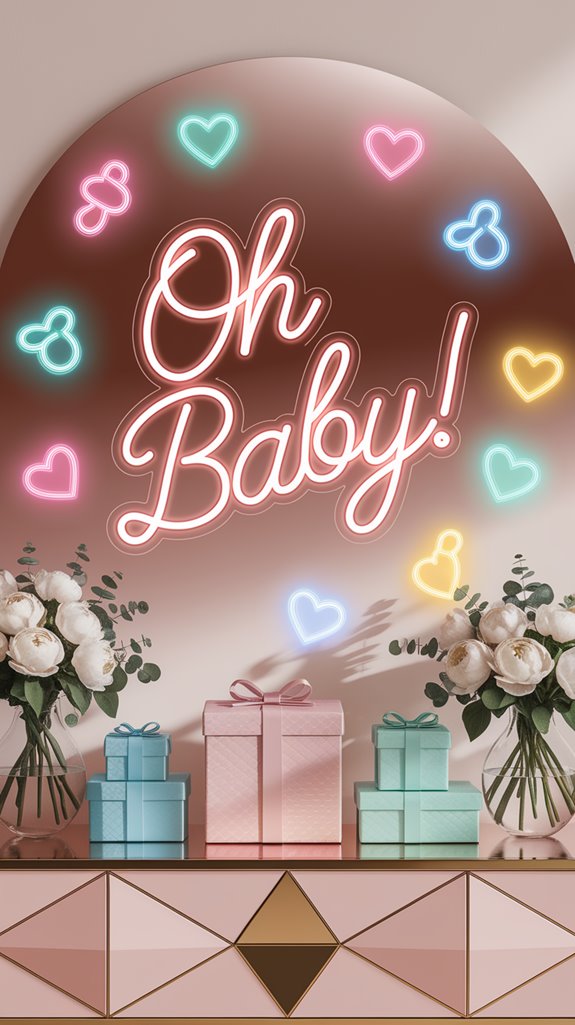 elegant neon baby shower elegant neon baby shower