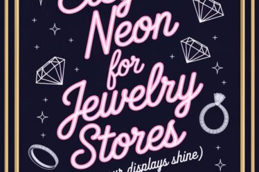 elegant neon jewelry displays