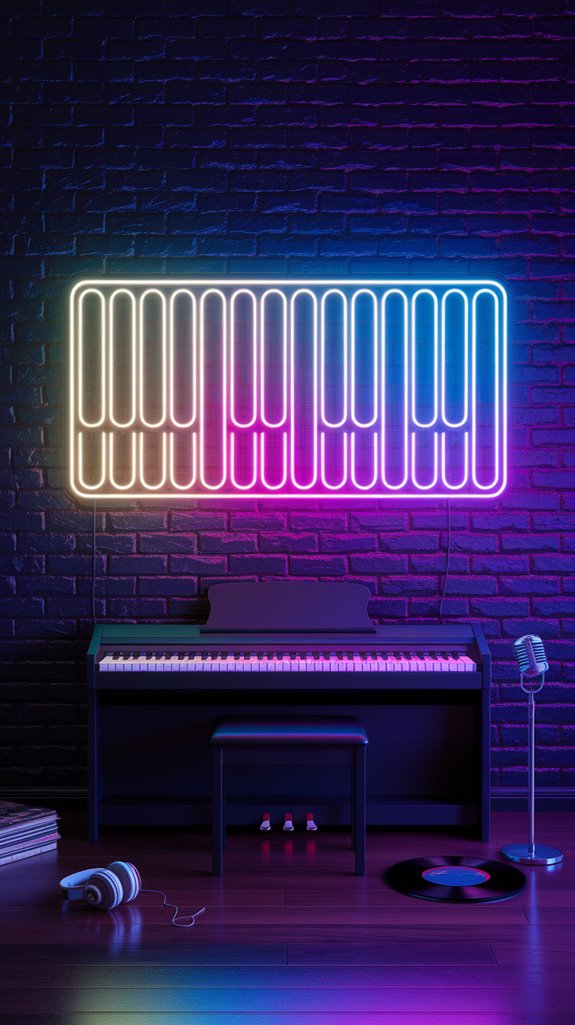 elegant neon piano decor elegant neon piano decor
