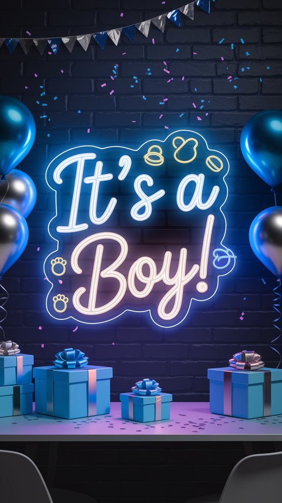 exciting gender reveal decoration