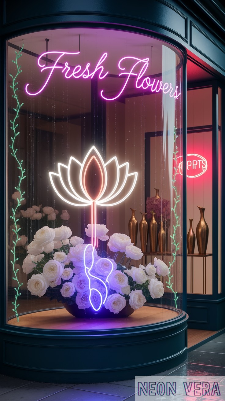 eye catching neon window display eye catching neon window display