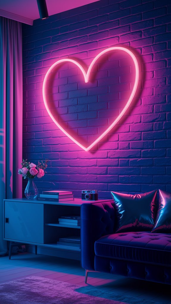 glowing heart wall decor glowing heart wall decor