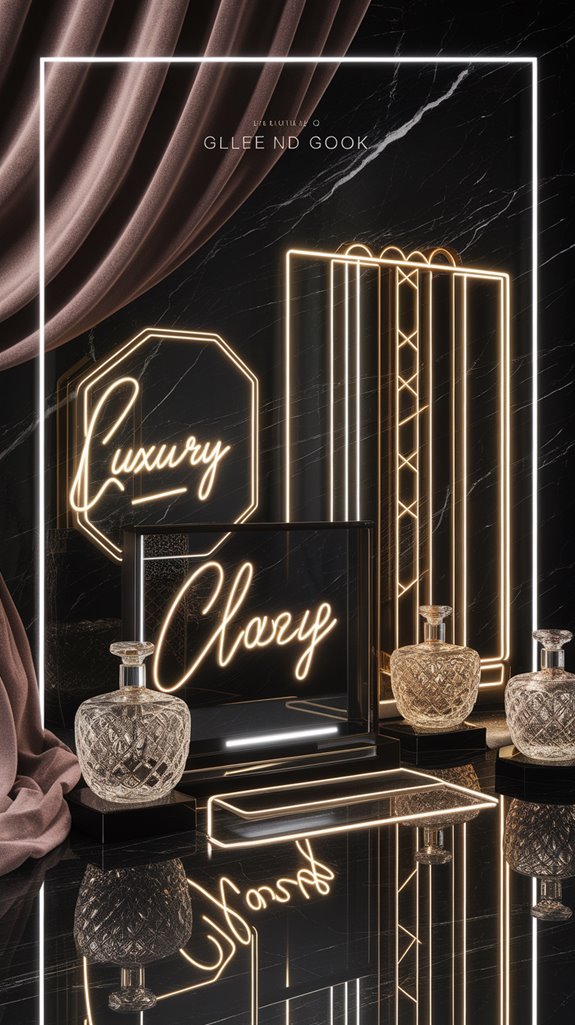 gold neon luxury accents