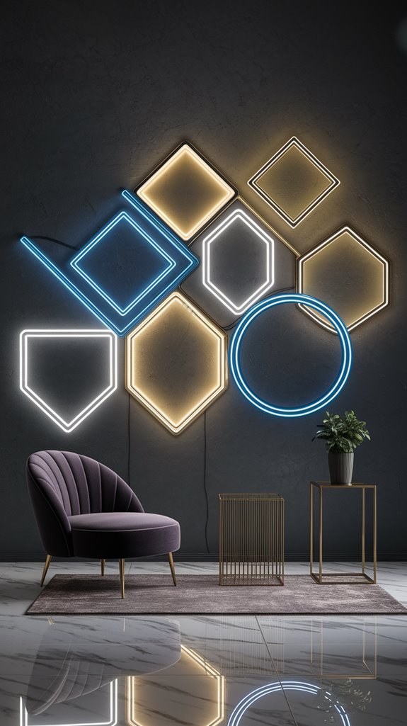 illuminated geometric wall art illuminated geometric wall art