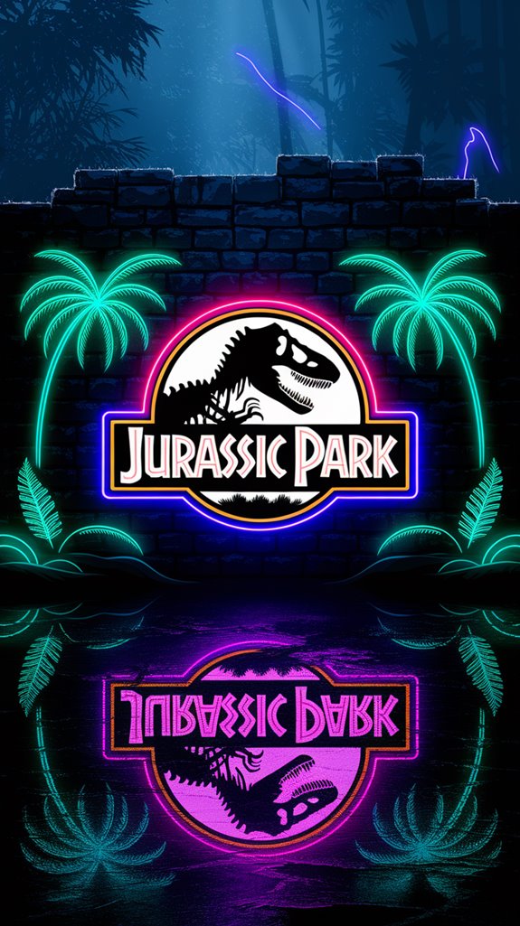 jurassic park neon sign jurassic park neon sign