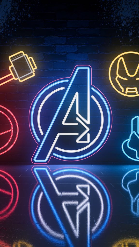 neon avengers symbol display neon avengers symbol display