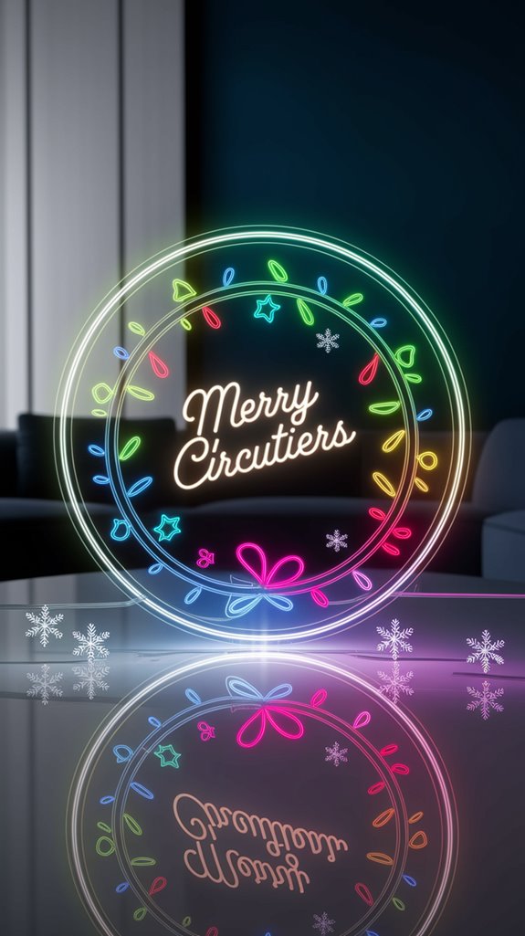 neon festive wreath design neon festive wreath design
