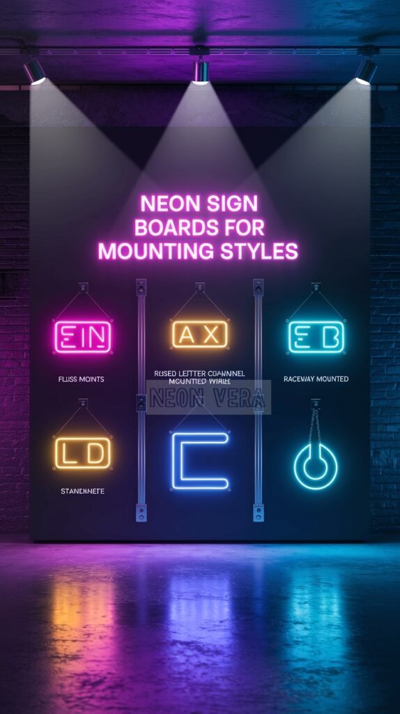 neon sign boards for mounting styles 0001 Mounting Style Neon Boards