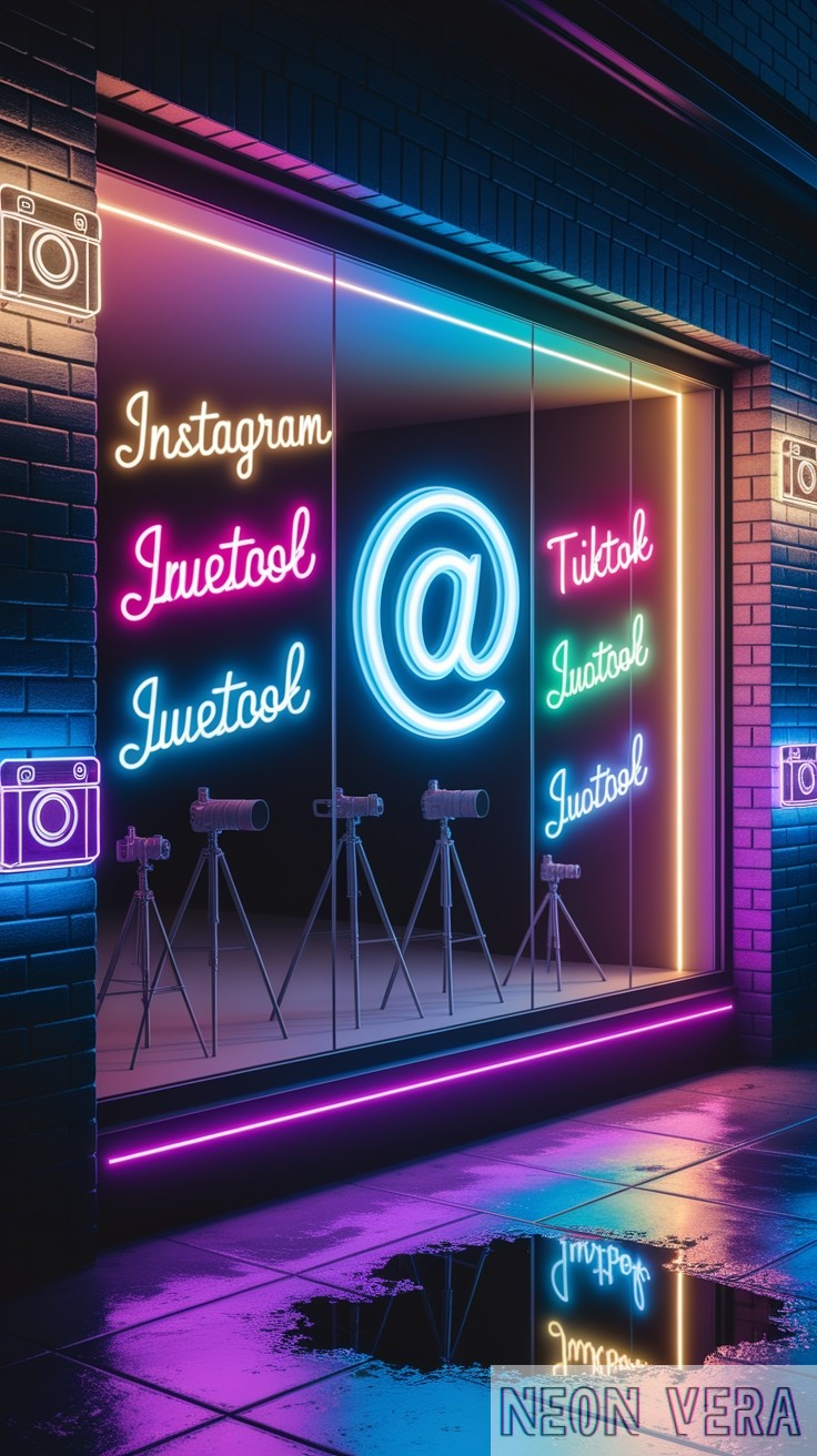 neon social media displays neon social media displays