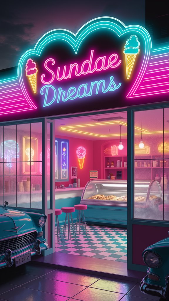 neon vintage ice cream joy neon vintage ice cream joy