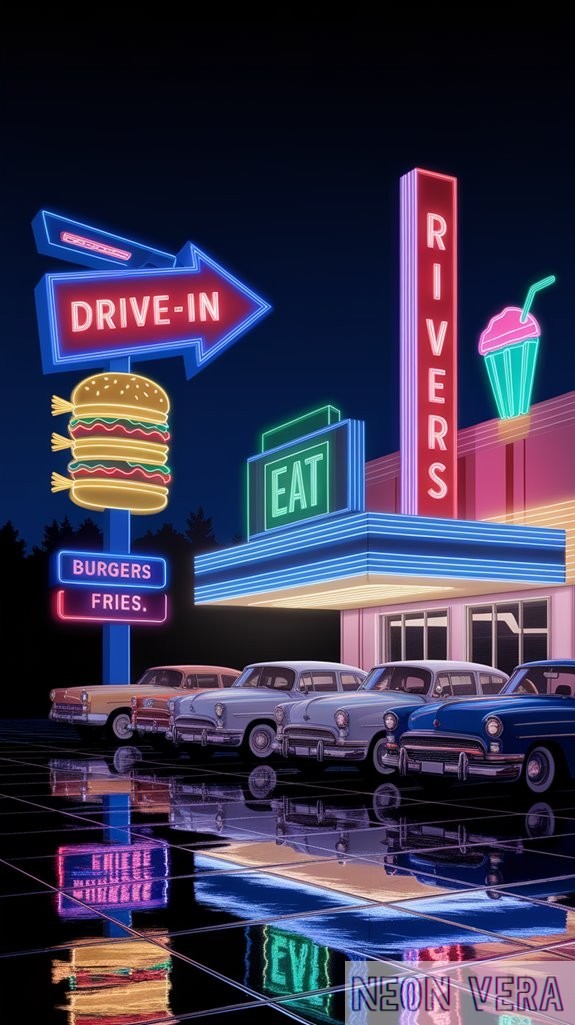 nostalgic neon drive in ambiance nostalgic neon drive in ambiance