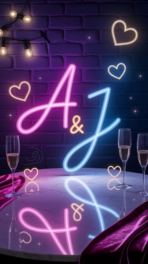 personalized glowing couple s monogram personalized glowing couple s monogram