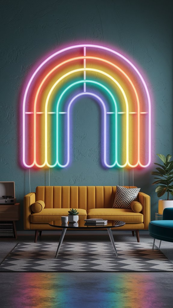 retro neon rainbow arches retro neon rainbow arches