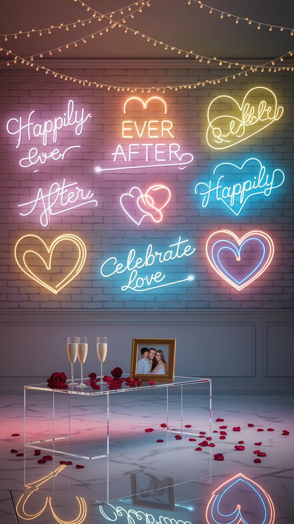 romantic engagement celebration sign romantic engagement celebration sign