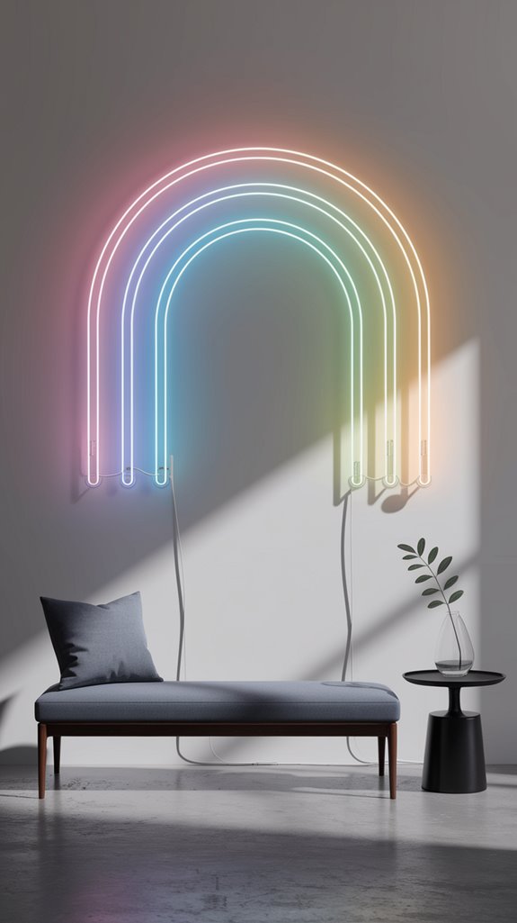 subtle neon rainbow accent subtle neon rainbow accent