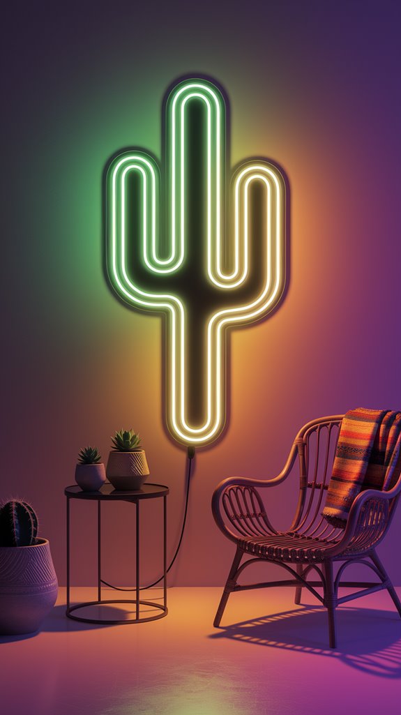 vibrant cactus neon decor vibrant cactus neon decor