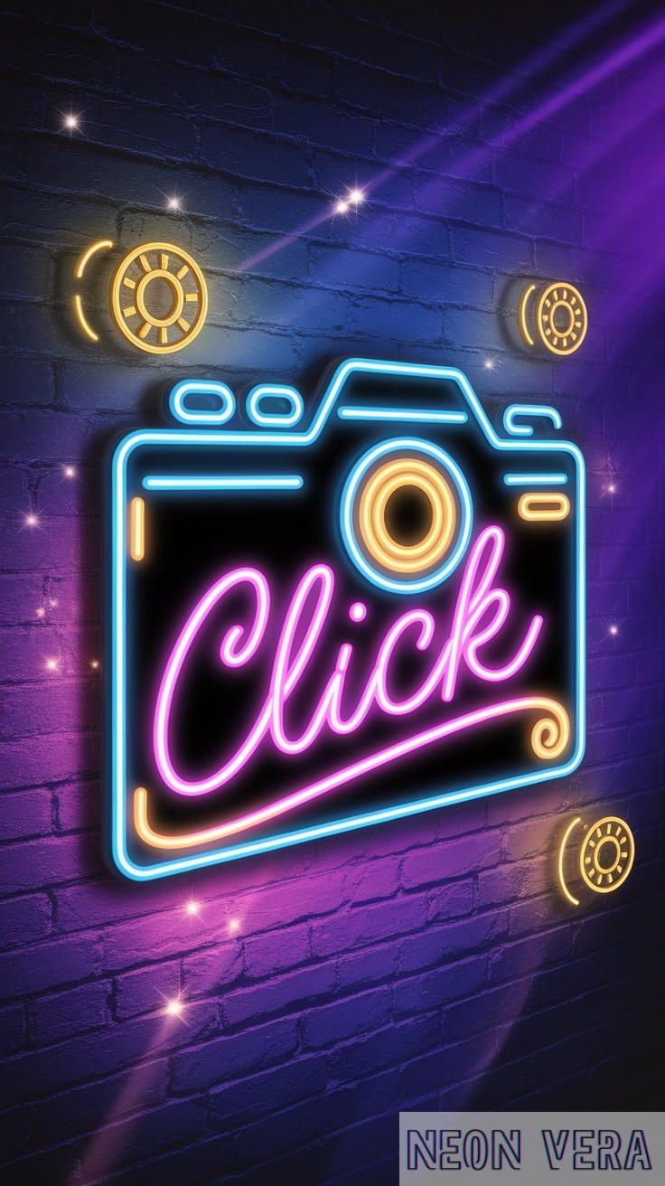 vibrant camera themed neon designs vibrant camera themed neon designs