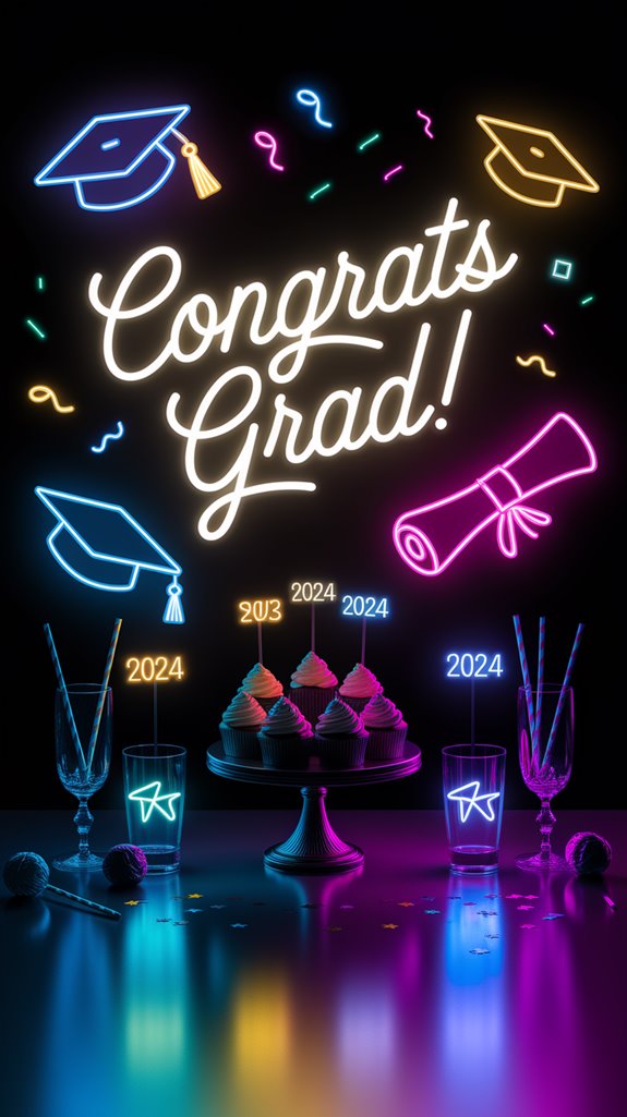 vibrant neon graduation decor vibrant neon graduation decor