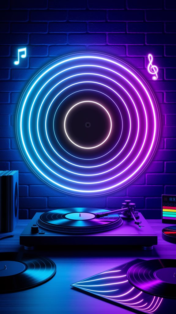 vinyl record neon decor vinyl record neon decor