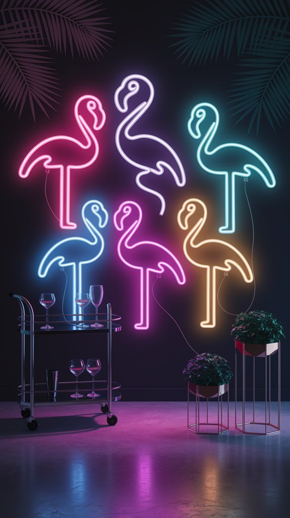 whimsical neon flamingo decor whimsical neon flamingo decor