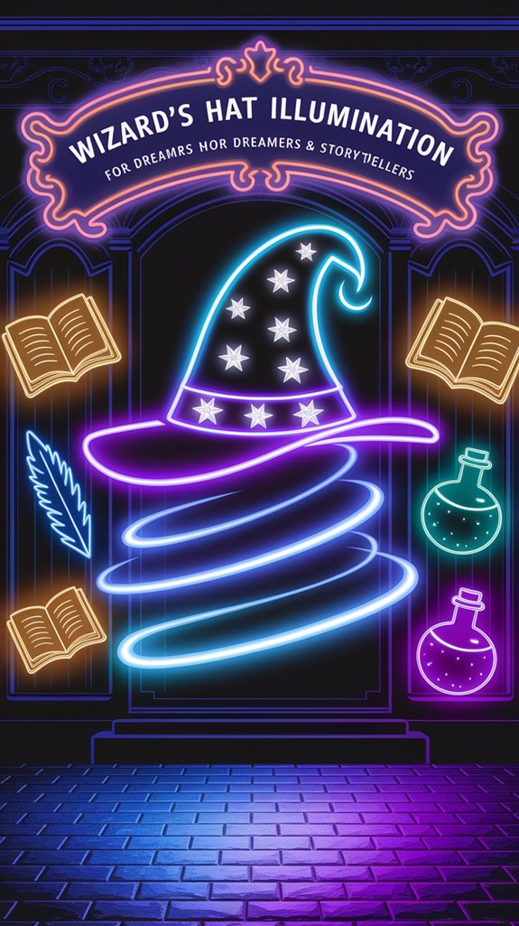 wizard s hat neon sign wizard s hat neon sign