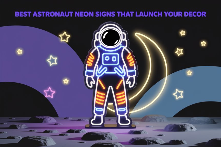 astronaut moon neon display astronaut moon neon display