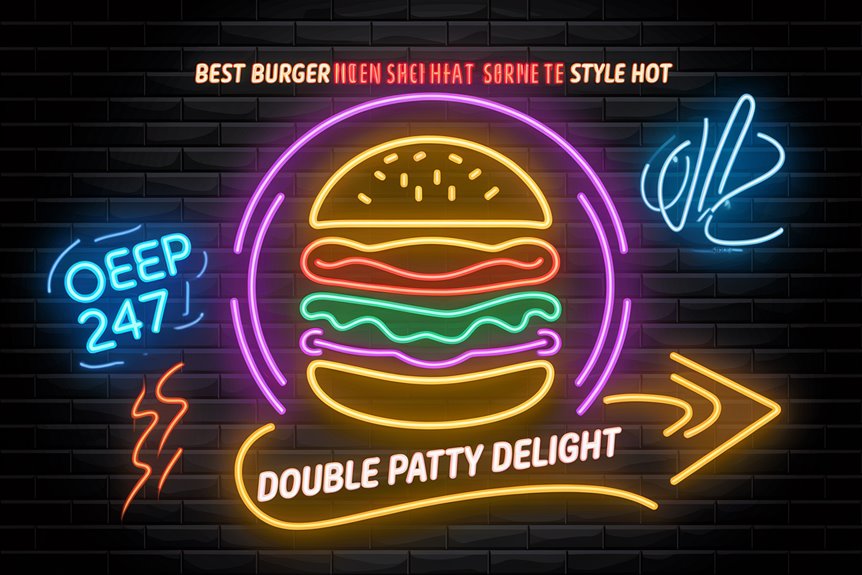 bold burger neon art bold burger neon art