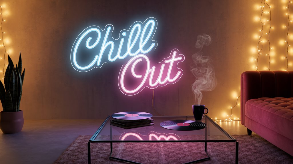 chill out relaxation neon sign