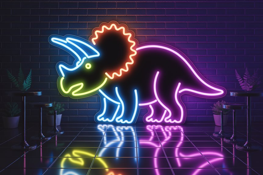 colorful triceratops neon sign colorful triceratops neon sign