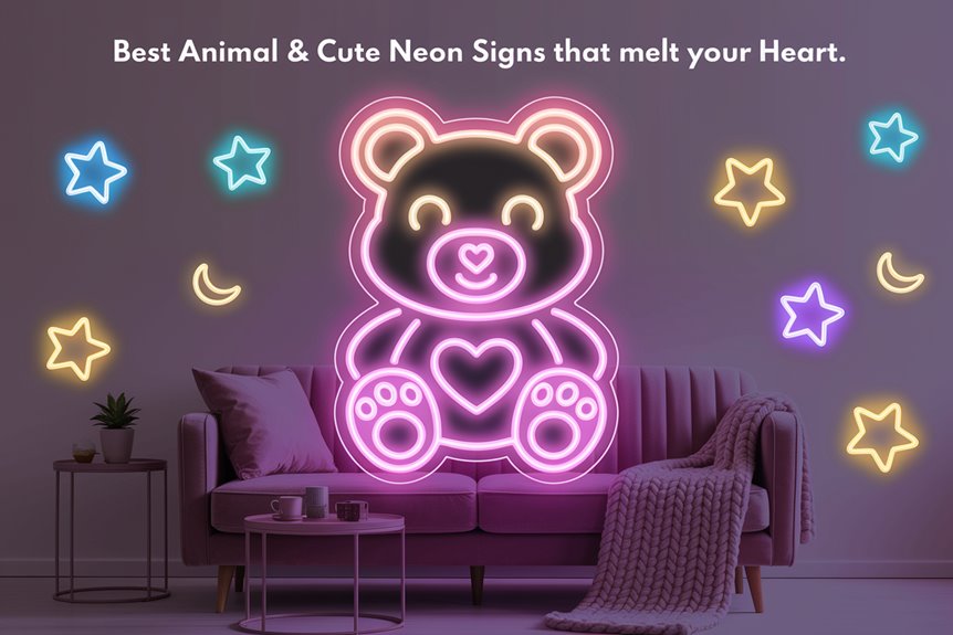 cozy bear themed neon decor cozy bear themed neon decor