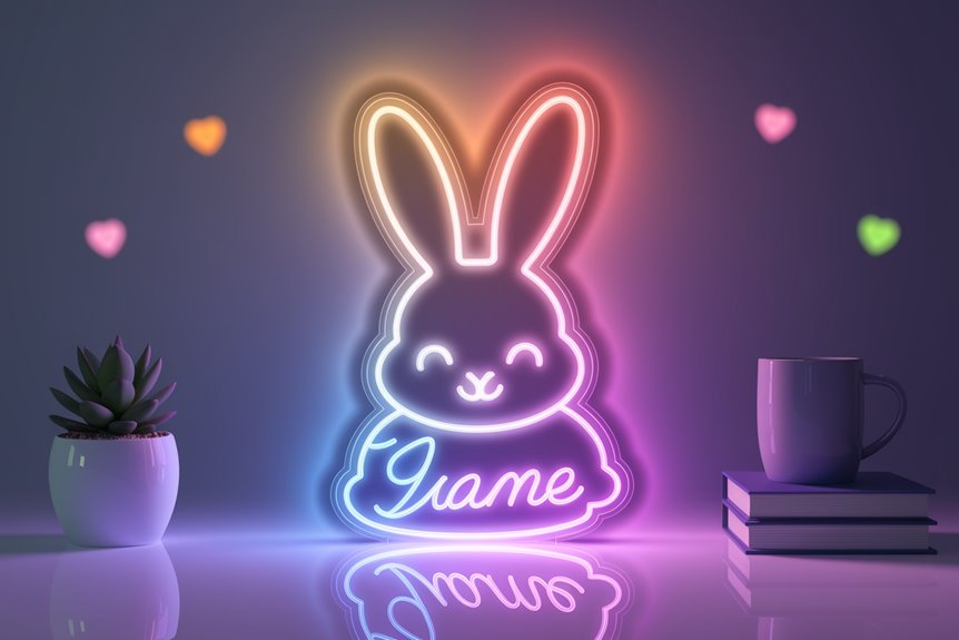 customizable bunny neon light customizable bunny neon light