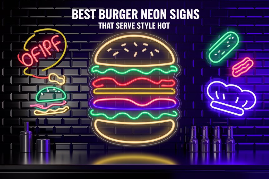 customizable neon burger signs customizable neon burger signs