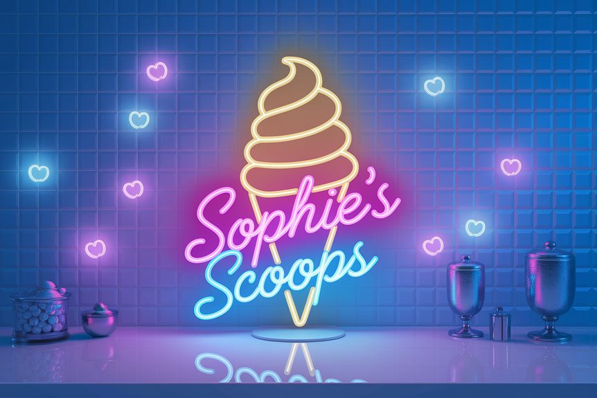 customizable neon ice cream sign