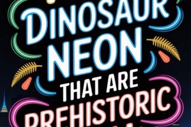 dinosaur themed neon signs
