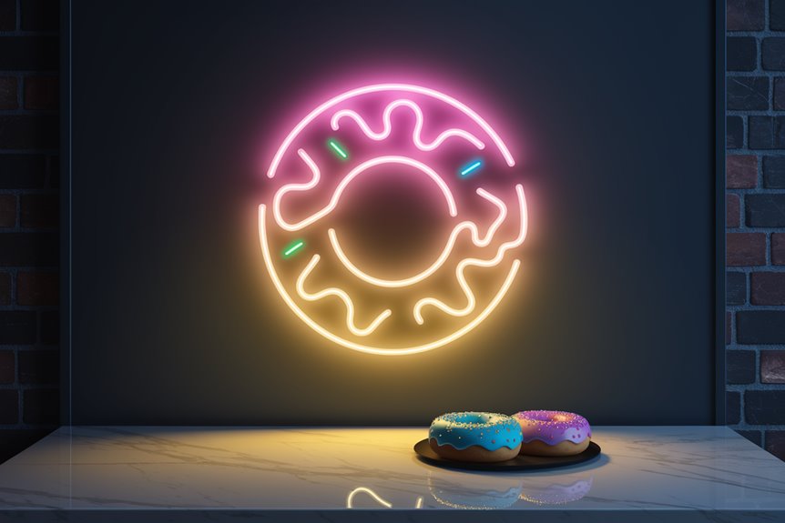 glazed donut neon accent