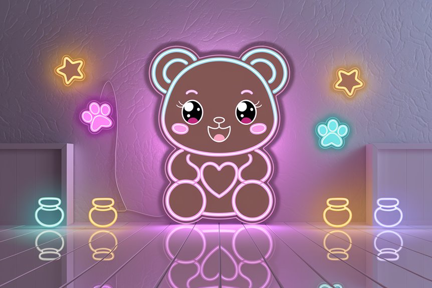 kawaii neon bear art kawaii neon bear art