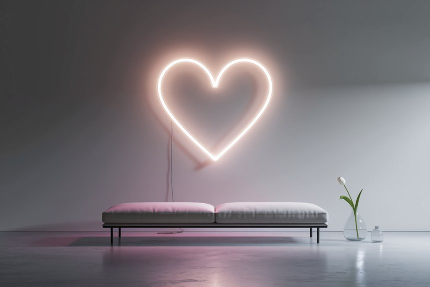 minimalist heart neon accent minimalist heart neon accent