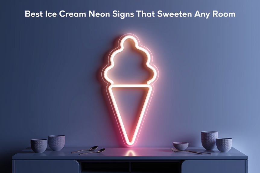 minimalist ice cream neon