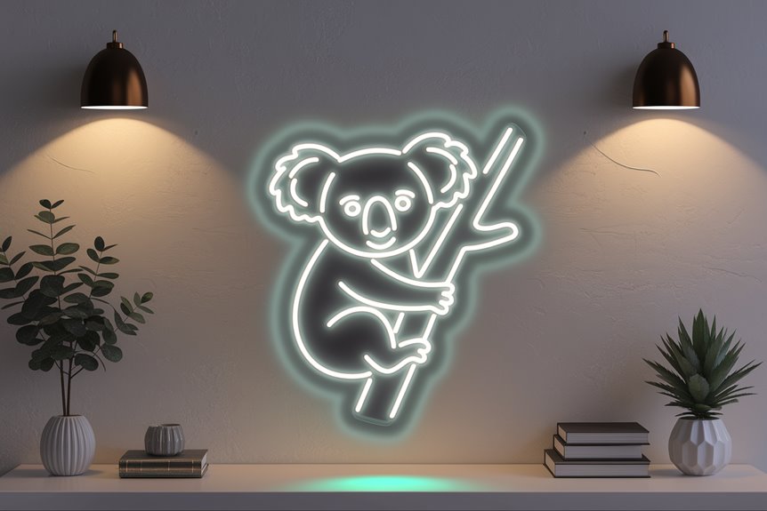 minimalist koala neon accent