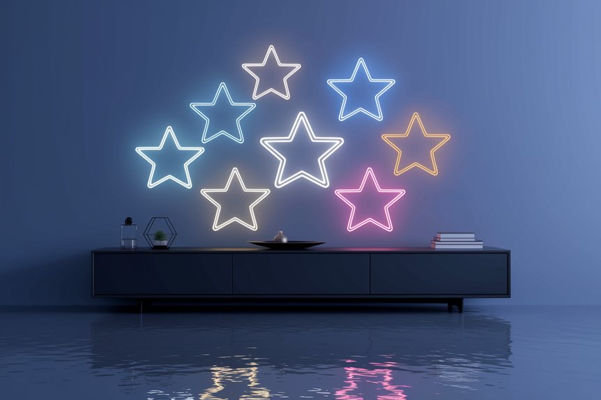 minimalist star neon accent minimalist star neon accent